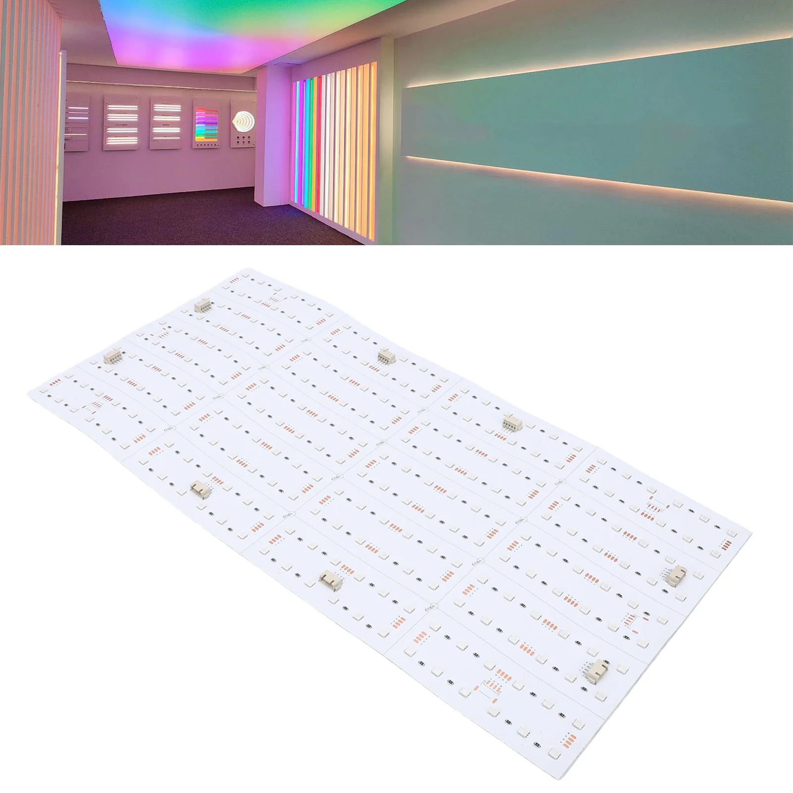 20 Set LED Backlight Sheet RGB 36W 245x500mm Flexible Cuttable Connectable LED Panel Sheet with Connector and Adhesive for Home