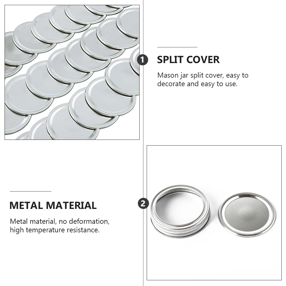 

24 Pcs Tinplate Cover Leak Proof Canning Lids Sealing Cap Mason Jar Ersatzdeckel