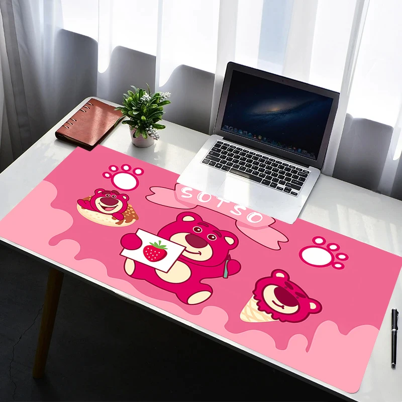 

Mouse Pad Laptop Non Slip Extended Desktop Mouse Mat PC Anime Strawberry Bear L-lotso Keyboard Pad Gaming Accessories Mousepad