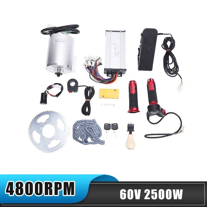 

60V 2500W Brushless Motor Kit 4800RPM Aluminum Alloy Low Noise DIY Installation for Electric Scooter Motorcycle Electric Go Kart