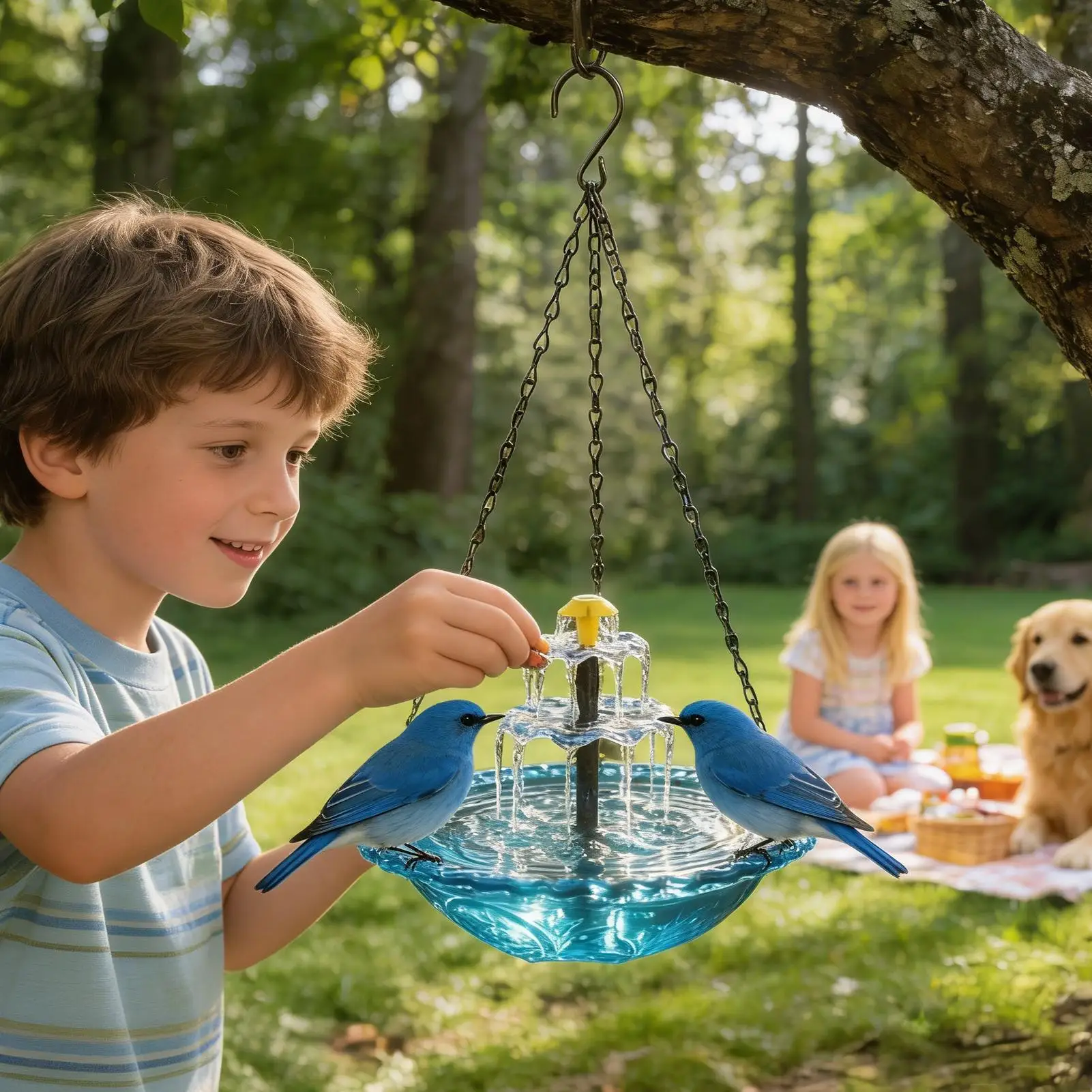 Solar Bird Bath Outdoor Decoration Birdbath Hummingbird Bathing Bowl for Garden Patio Backyard Front Yard Balcony Deck Courtyard image 3