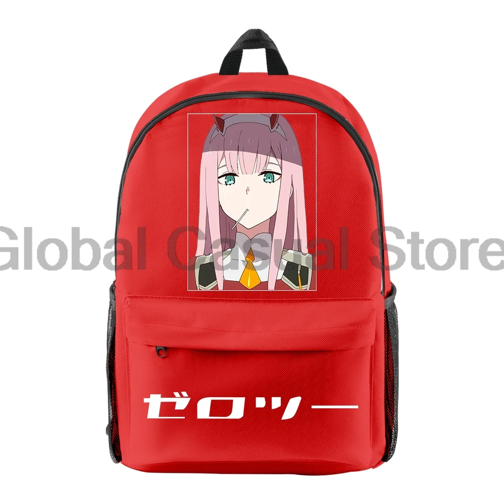 Liebling in der Franxx Zero zwei Anime Rucksack Frauen Männer lässig Reisetasche Tages rucksack Cartoon Rucksack Harajuku Tasche