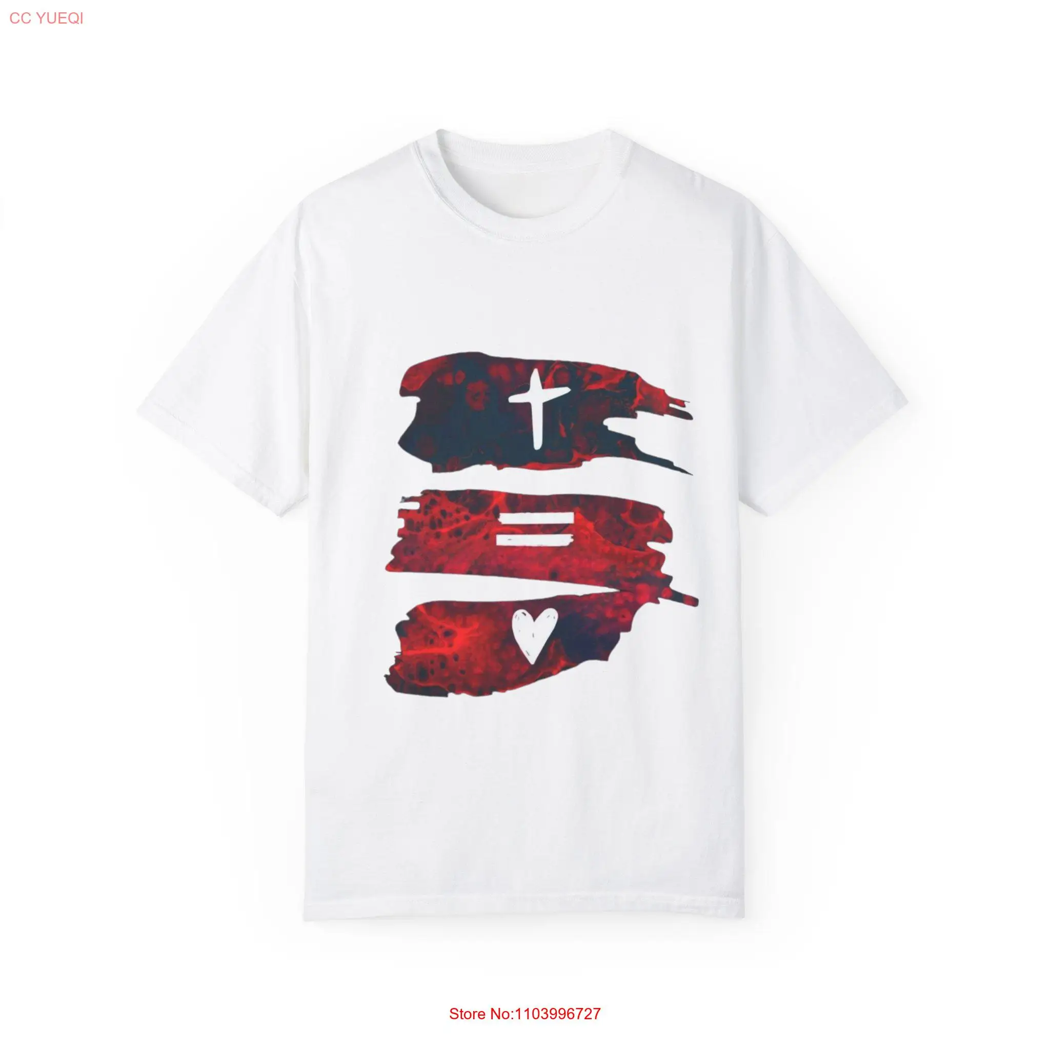 

Garment Dyed T shirt christian houses long or short sleeves