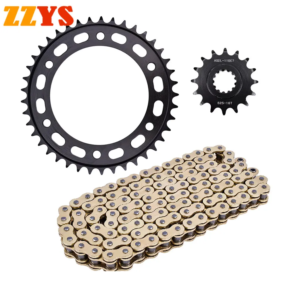 

525HO Ring Motorcycle Golden Chain 525 16T 41T Front Rear Sprocket For Honda CBR1000 CBR1000RR Fireblade SC57 04-05 CBR 1000 RR