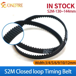 STS S2M 3D printer closed loop rubber Drive Belt 130/132/134/136/138/140/142/144mm width 3/4/5/6/9/10/12mm Timing belt