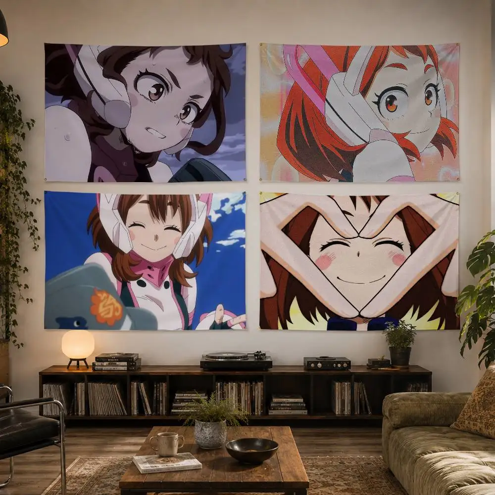 

Ochaco Uraraka Japanese Anime Flag Digital Printing Banner for Garage Wall Out Door Decoration