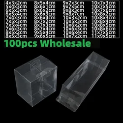 Clear PVC Packing Boxes, Hick Wedding Party, Birthday Cup, Chocolate Toys, Jewelry Flower, Folding Gifts Box,100Pcs