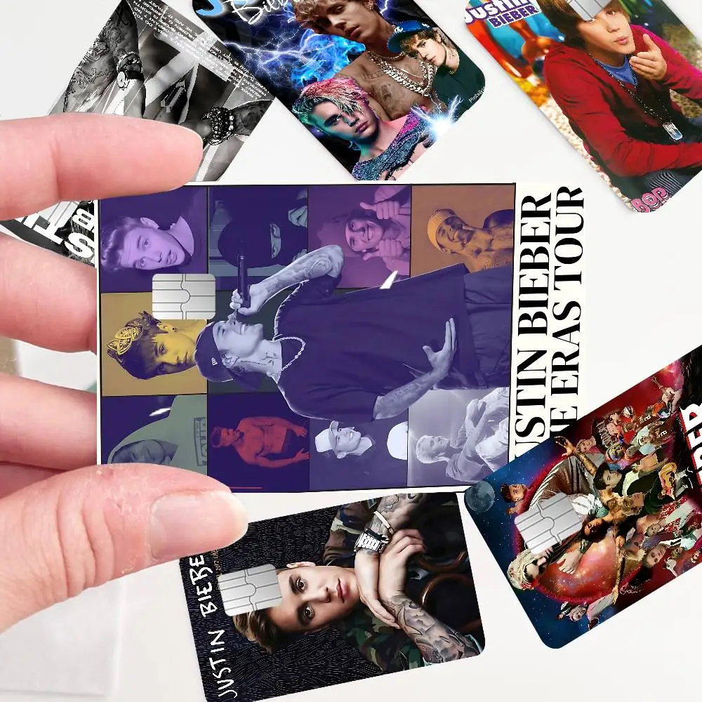 Popular Singer J-JustinS B-BieberS Credit Card Skin Stickers No Adhesive Residue Water Proof For Credit Card Subway Access Card