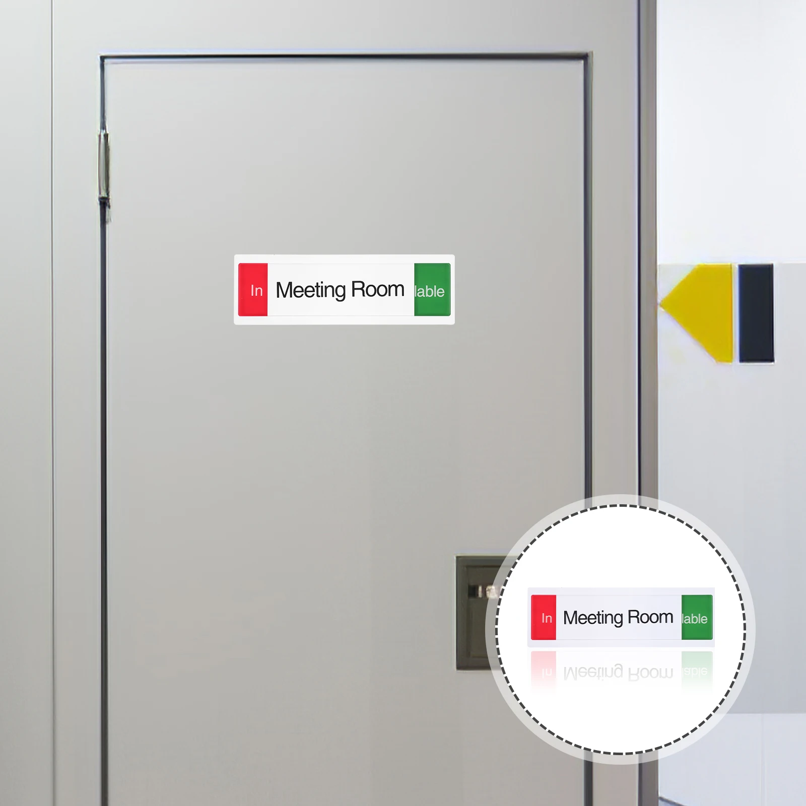

Acrylic Meeting Room Signage Sliding Door Privacy Indicator Red Green Background Office Signs Vacant Occupied Status Switch