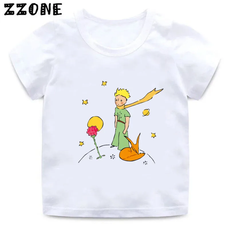 Hot Sale Little Prince Art Print Cartoon Kids T-Shirts Girls Clothes Baby Boys Short Sleeve T shirt Summer Children Tops, ooo5449