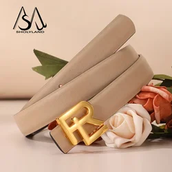 High Quality Women's Belt with Elegant Gold Letter Button Top Suitable for Daily Multifunctional Jeans Decoration and Fashion