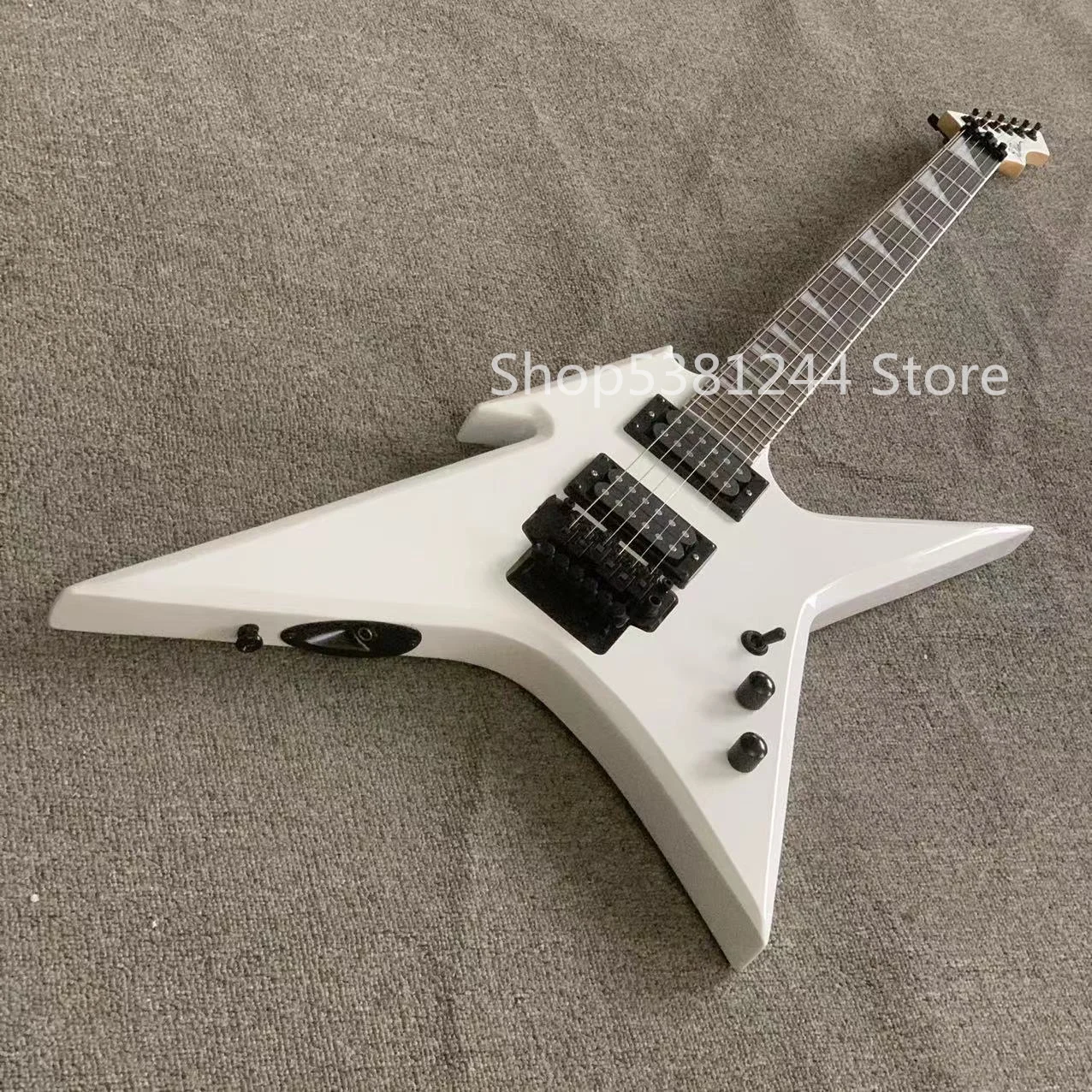 

Free shipping, 6-string profiled electric guitar, white paint, rosewood fingerboard, vibrato system, customized guitar