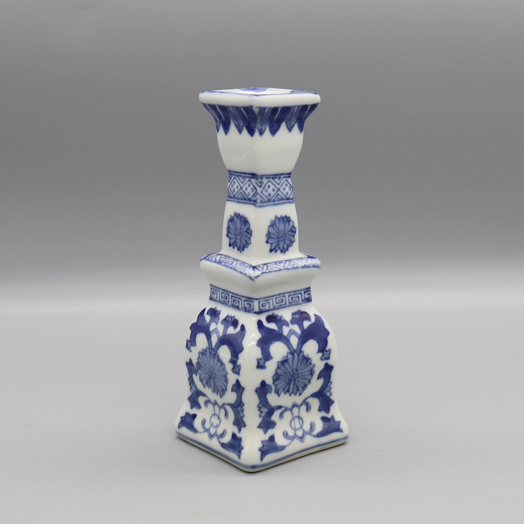 

Ceramic candle holder, Blue and white