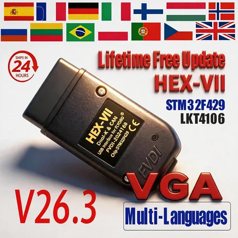 Newest VCDS-can Unlimited VINs Auto Scan COM HEX Real V2 Diagnostic Tools VAG Coding COM STM32F429 V26.3 For VW AUDI Skoda Seat