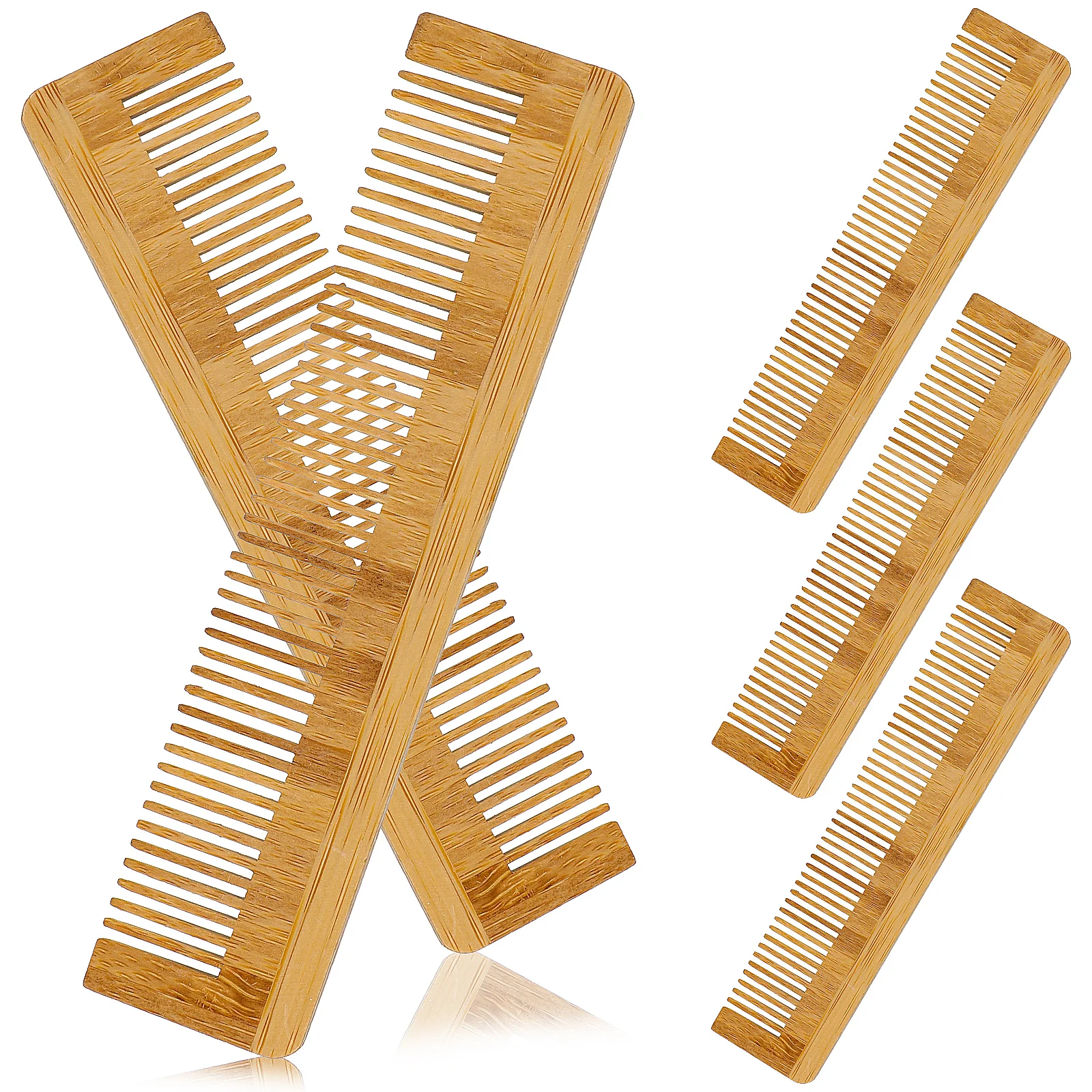 

5pcs Bamboo Comb Set Handmade Eco-Friendly Anti Static Hair Combs for Men Women Detangling Wide Tooth Wooden Brush Dandruff