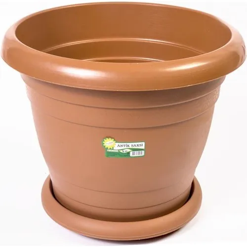 Qualify Plastic Antique Flowerpot No 5 Classic Garden Flowerpot 3'lü green Plants Cylindrical Shape Flower Pot With Hole Tray