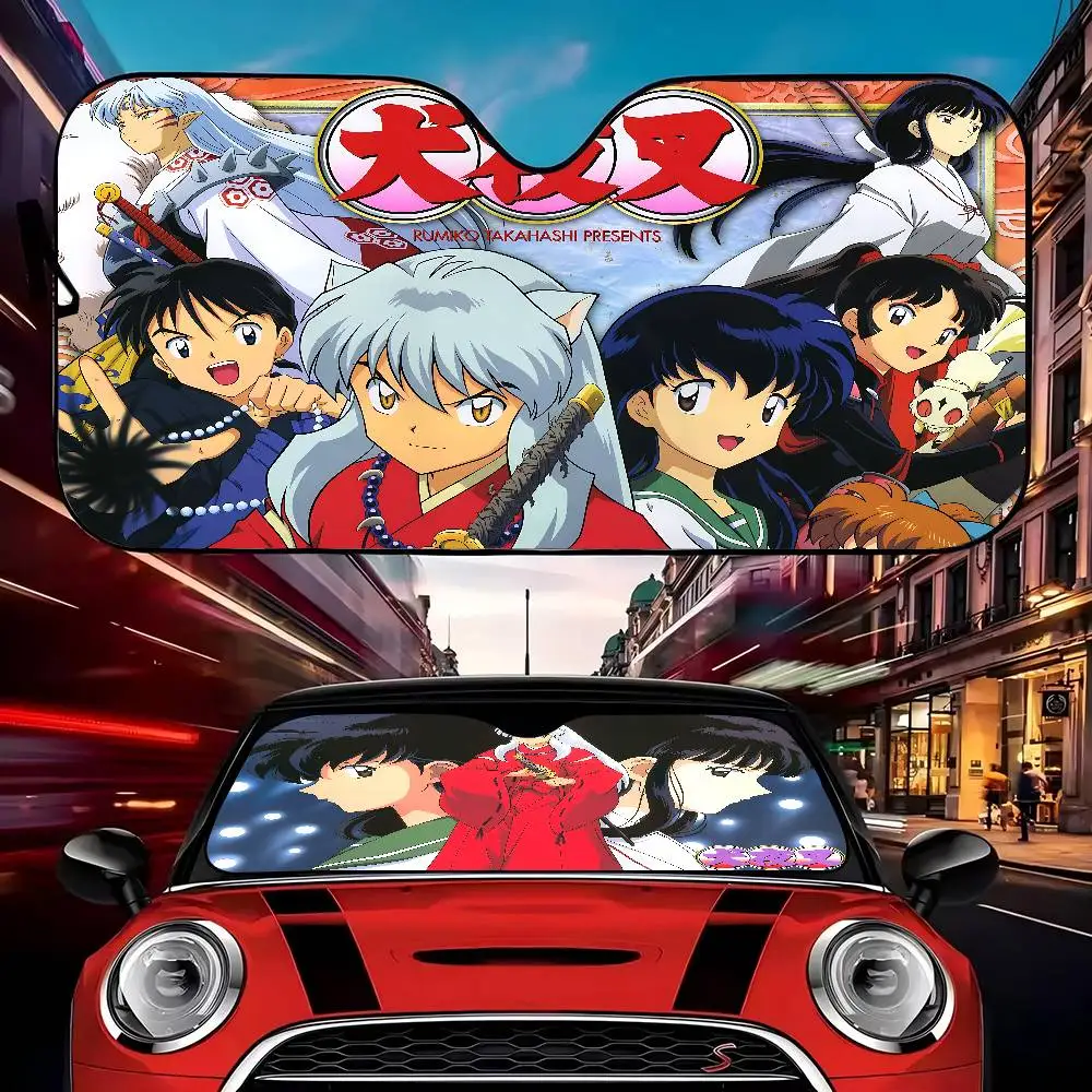 

Cartoon Inuyasha Windshield Sunshade Car Window Windscreen Cover Sun Shade Auto Sun Visor Car-covers Car Solar Protection