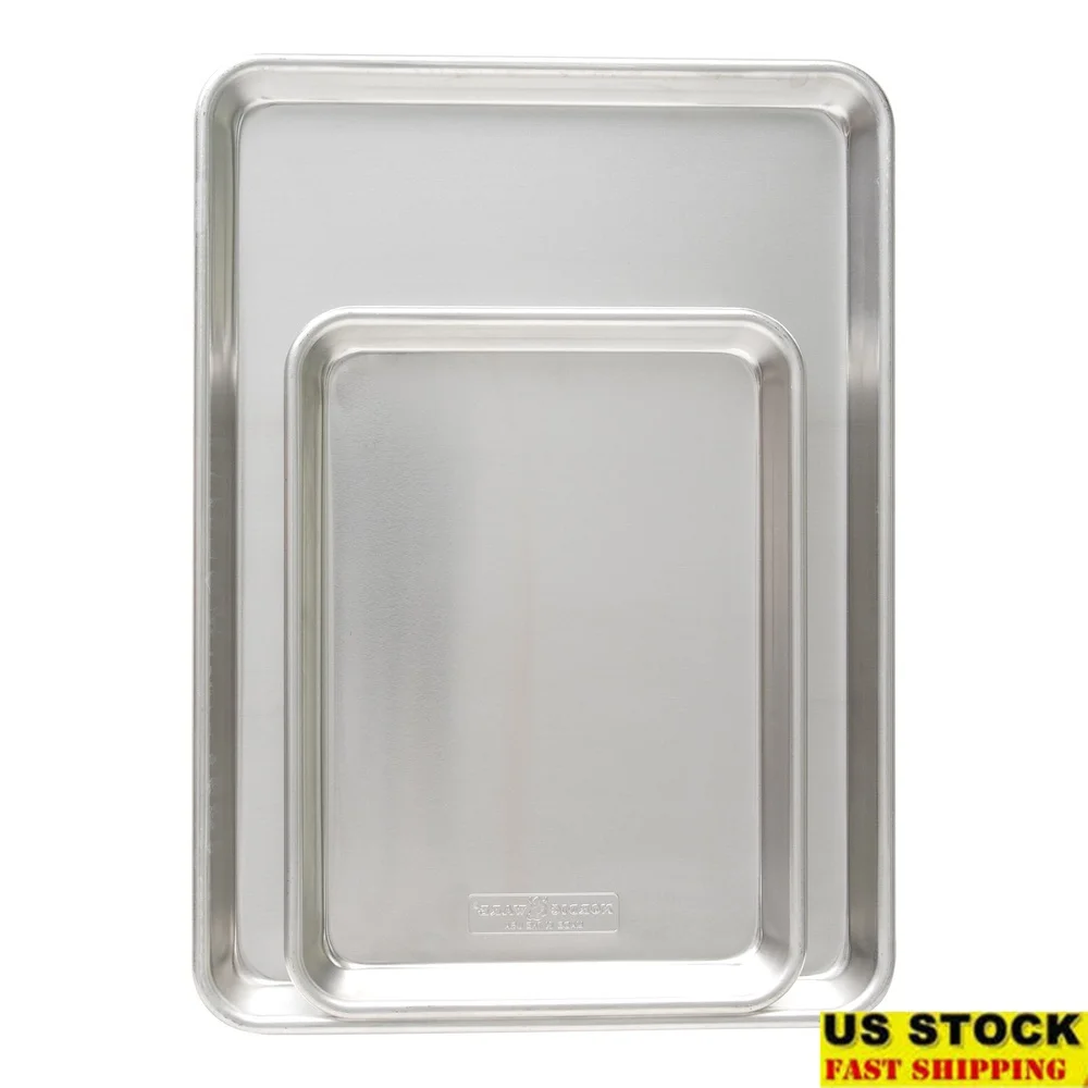 

Aluminum Baking Pan Set Half Sheet Quarter Sheet Baking Roasting Cooking Casual Meals BBQ Picnic Kitchen Use