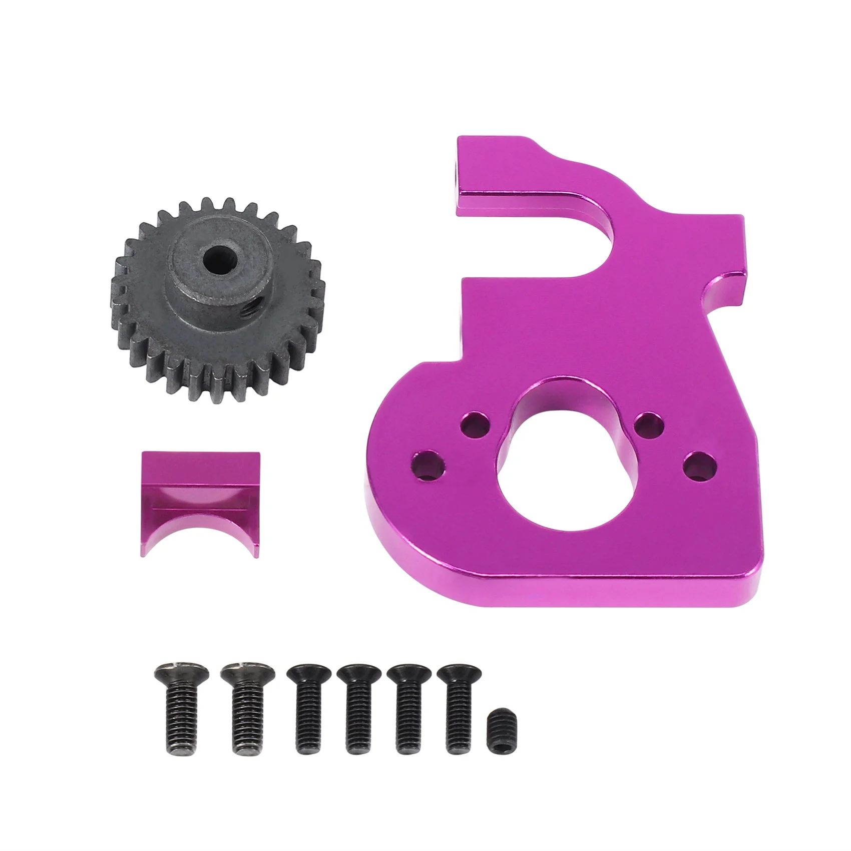 

RC Car Motor Mount Holder with Motor Gear for Wltoys 144001 124019 124018 RC Spare Parts Upgrade Accessories,Purple