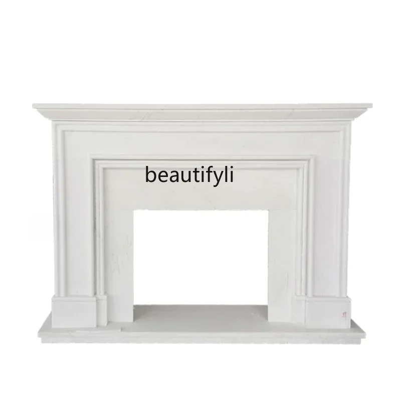 

yh Marble mantel white marble stone carving European simple background wall decorative cabinet ornament