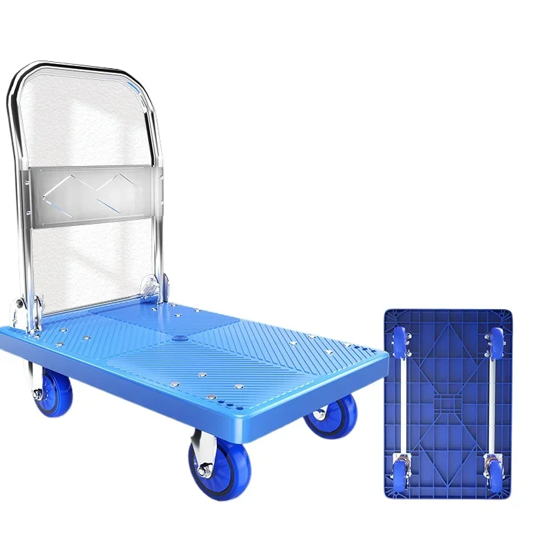 Folding trolley Pull trolley Hand trolley Light portable household trailer Flat trolley
