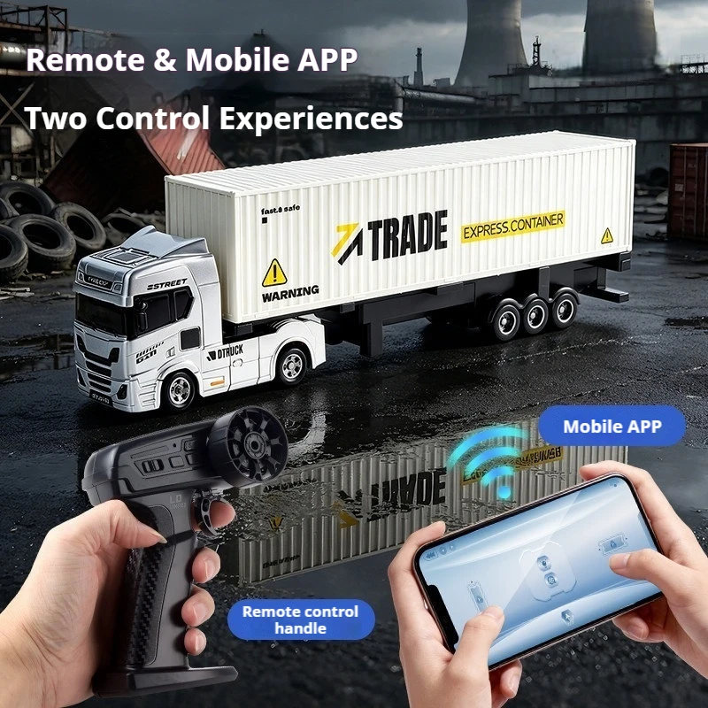New 1/64 Full-Size Container Truck Full Scale Rc Drift Car Diy Model Container Trailer Remote Control Car Boys' Toy Car view 4