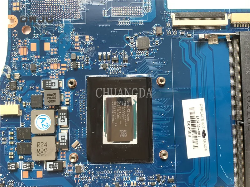 used  For HP Pavillion 15-CW Laptop Motherboard 15Z-CW R3 3300U L46709-001 L46709-601 DAG7BJMB8C0 G7BJ DAG7W/ Ryzen 7 R7-2700