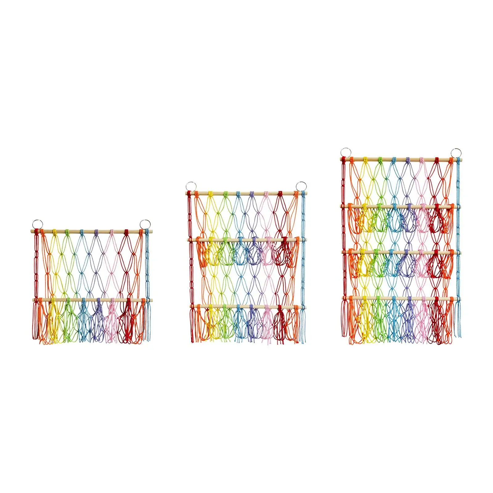 Hanging Stuffed Animal Storage Hammock Net Handwoven Cotton Rope Organizer for Nursery Playroom Plush Toy Holder Decor