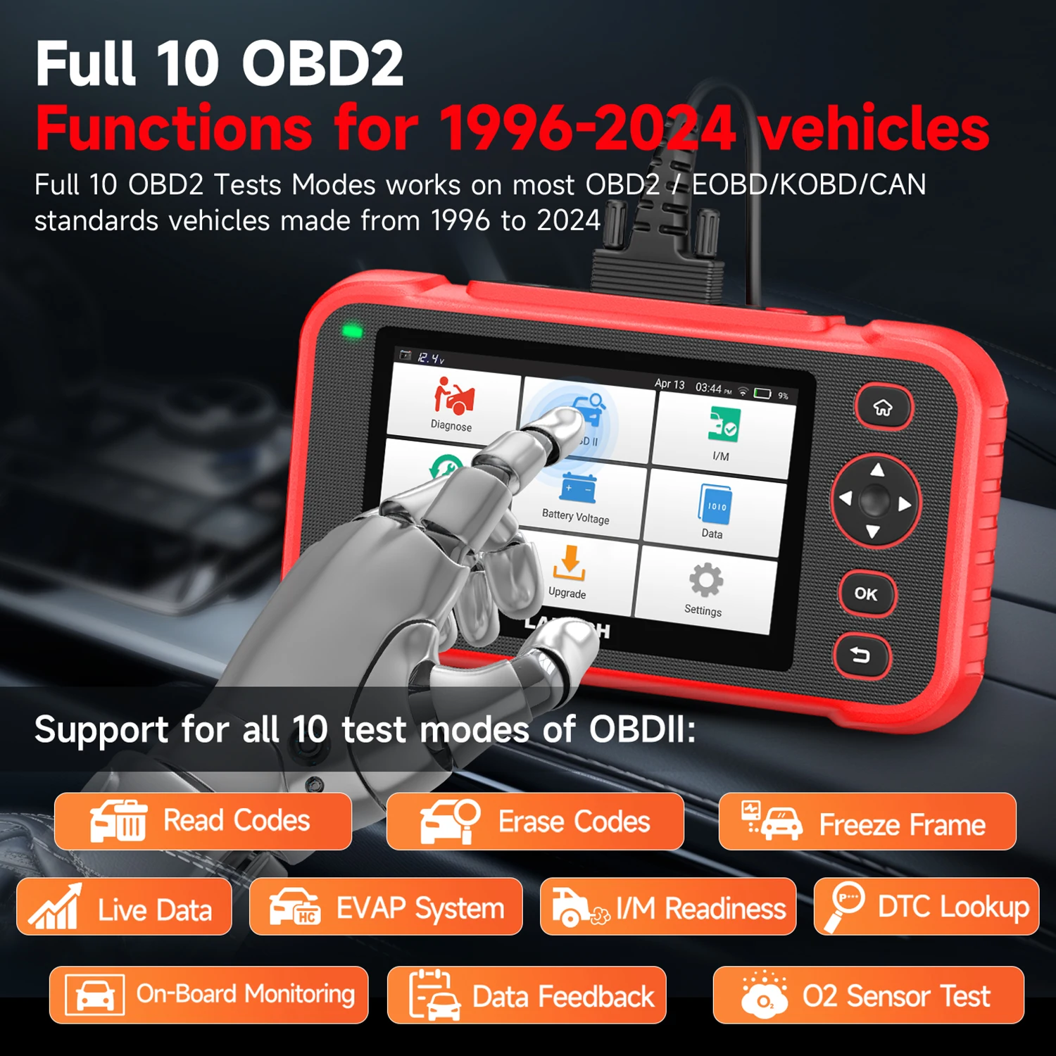 LAUNCH CRP123I V2.0 OBD2 Scanner 2024 New 4 Systems Diagnostic Scanner with 7 Resets ABS Bleeding/SAS/Throttle/Oil/DPF/EPB/BAT