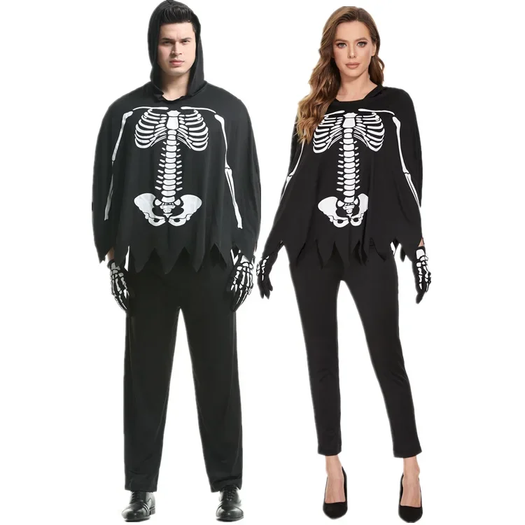 

Halloween Adult Couple Cosplay Death Costume Spooky Skeleton Ghost Fancy Masquerade Costume