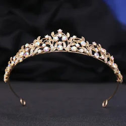 Baroque Luxury AB Color Royal Queen Wedding Crown Rhinestone Crystal Bridal Diadem Pageant Headband Tiara Hair Jewelry Accessory