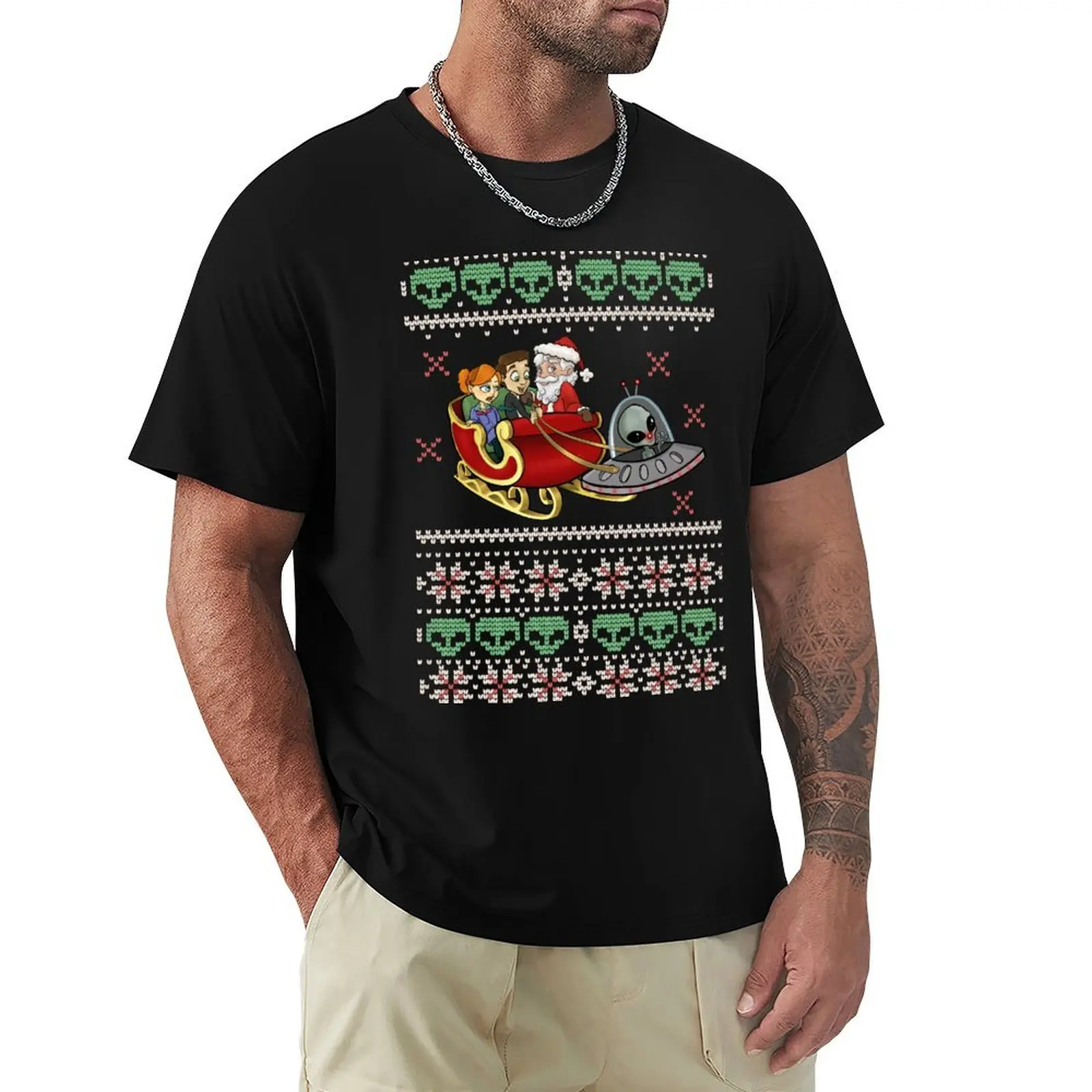X Files Ugly Sweater T-Shirt man t shirt cotton T-Shirt