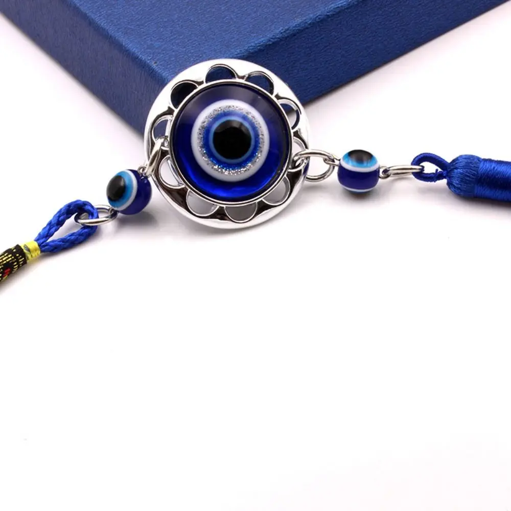 Rope Wall Hanging Colorful Bead Handmade Craft Car Hanger Decoration Demon Eye Pendant Home Wall Hanger Blue Eye Key Chain