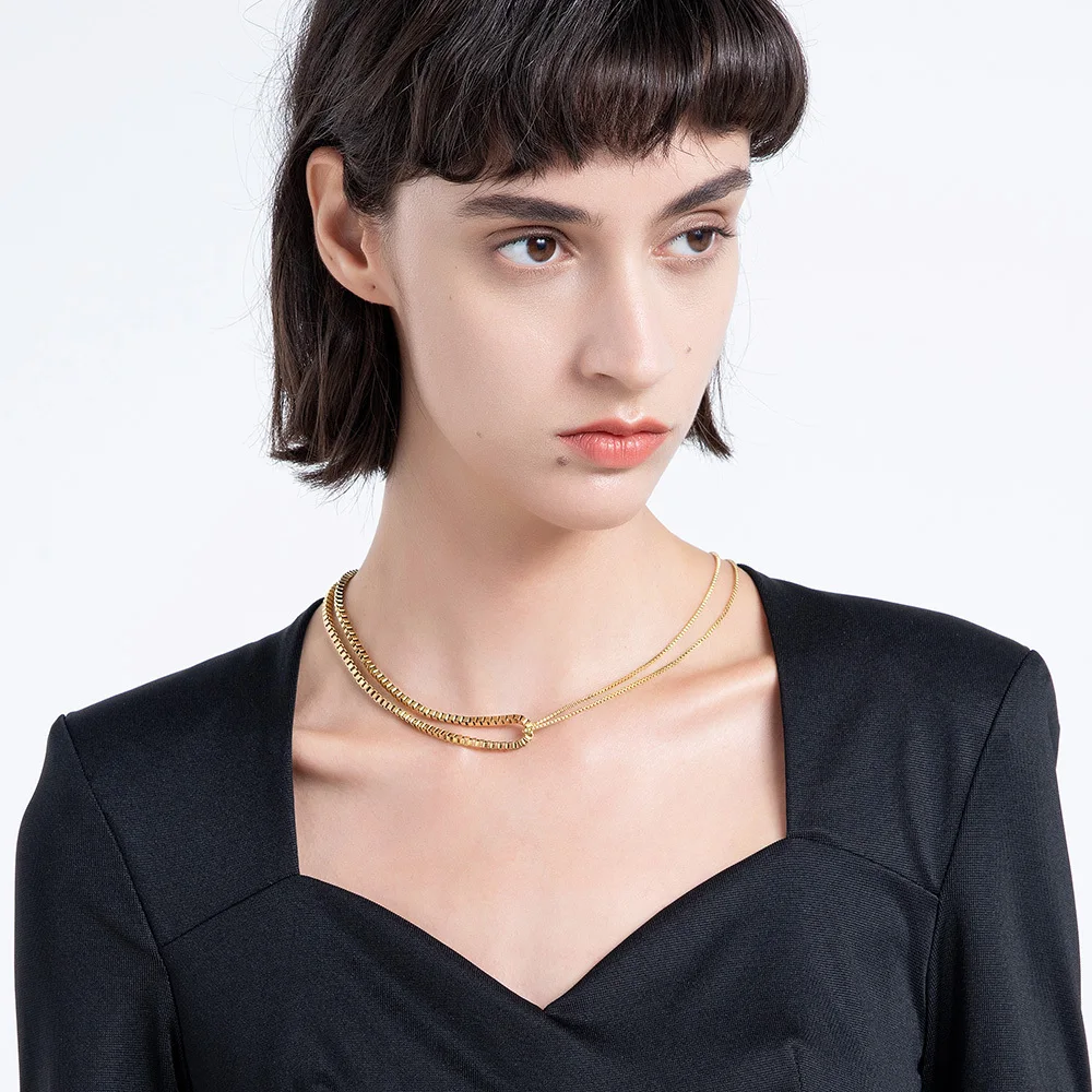

Цепочка с переплетением ENFASHION Goth, ожерелье золотого цвета, чокер, ожерелья из нержавеющей стали 2021, модные ювелирные украшения, колье для веч...