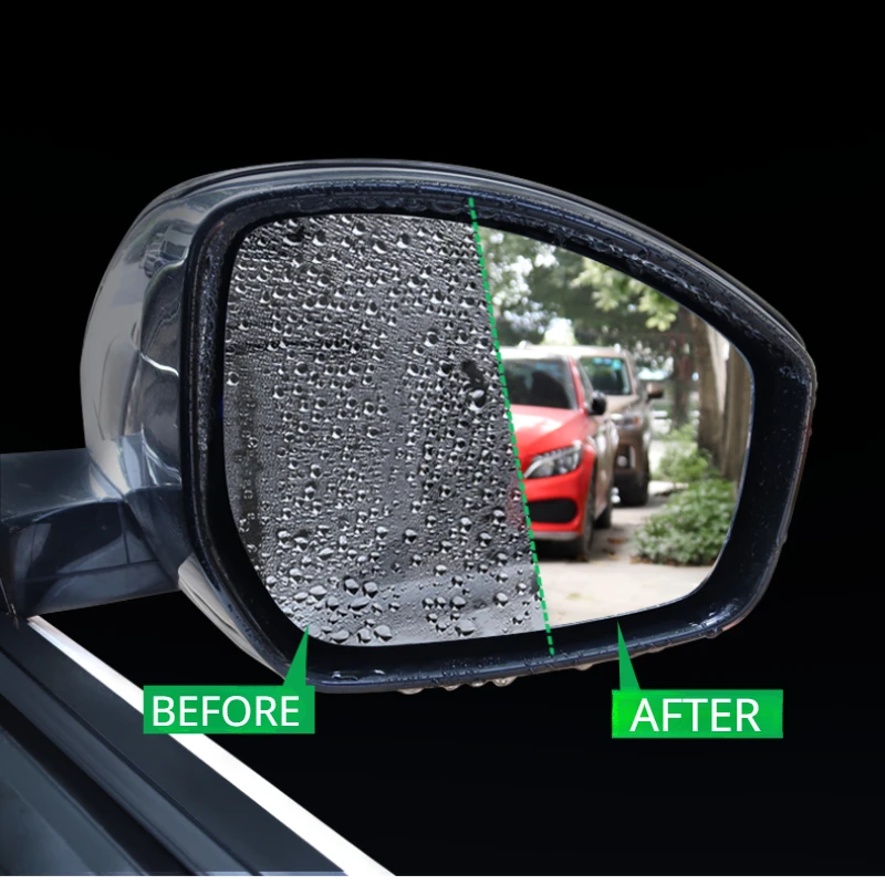 Car Rearview Mirror Protective Film Anti Fog Membrane Anti-Glare Waterproof Rainproof Car Sticker Clear Film