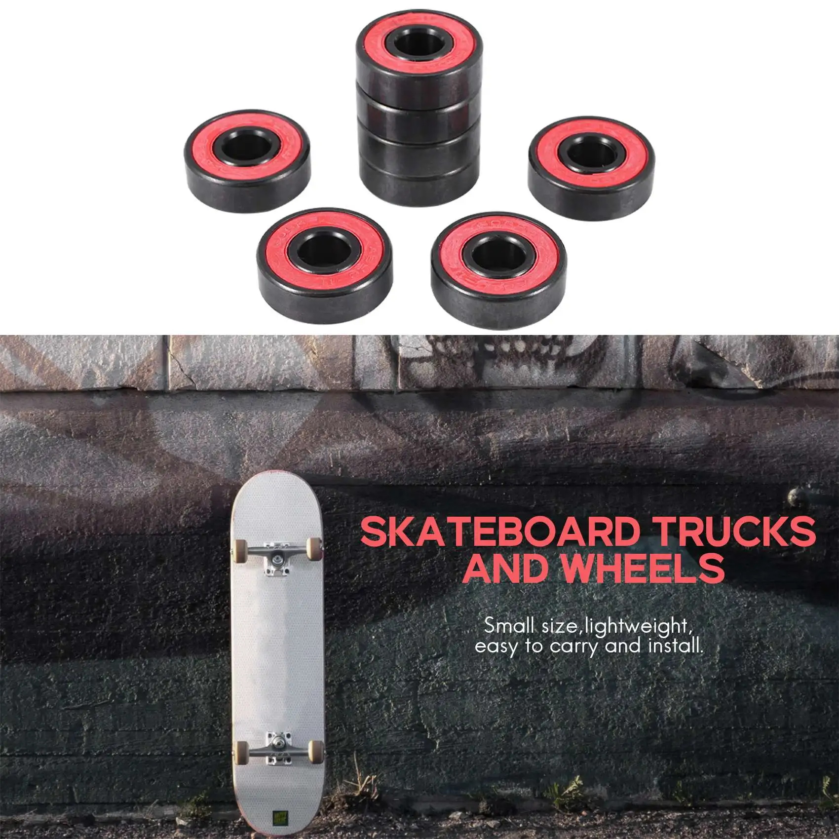 8 Pcs Ceramic Bearings High Speed Wear Resistant for Skate Skateboard Wheel