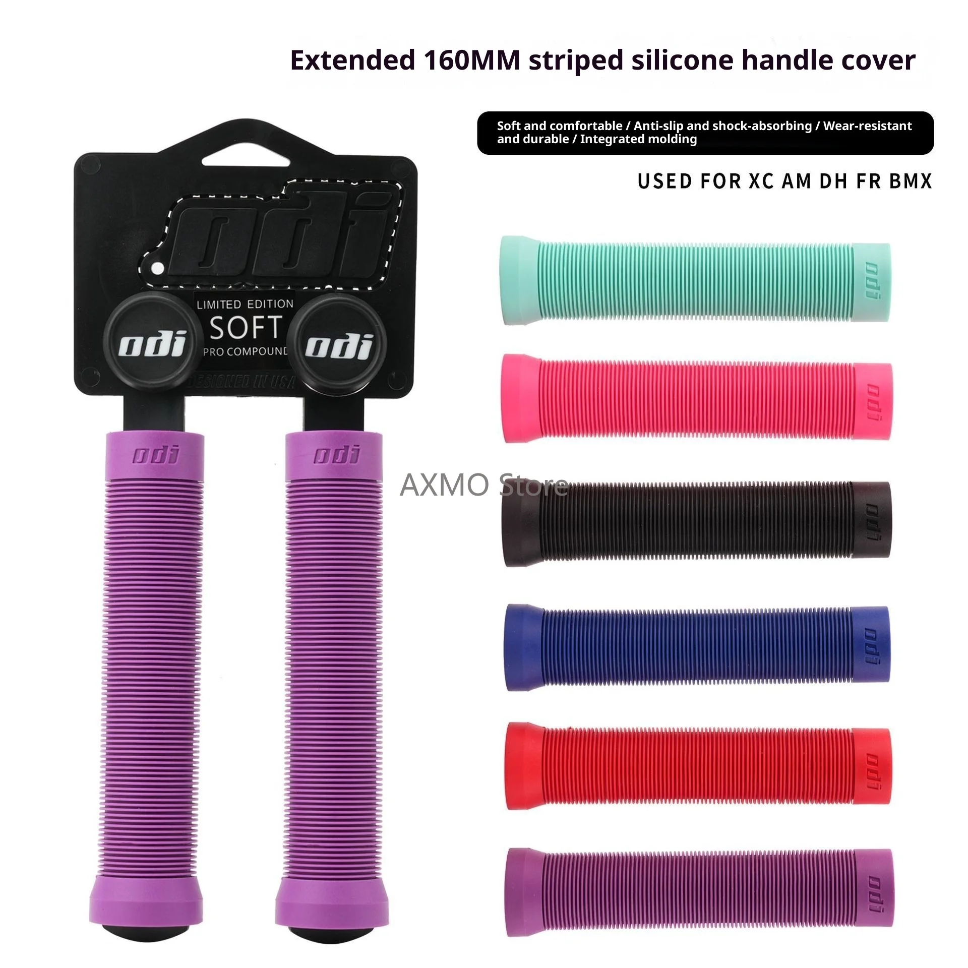 

ODI 160mm Bike Grips MTB BMX Silicone Shock Absorption Bicycle Grip Comfortable Outdoor Handlebar Grips Cycling Bicycle Parts