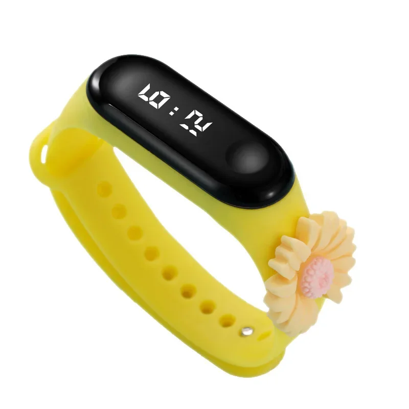 Reloj deportivo de silicona para Niño y niña, pulsera Digital LED con dibujos de margaritas, resistente al agua, regalo de cumpleaños, 2025