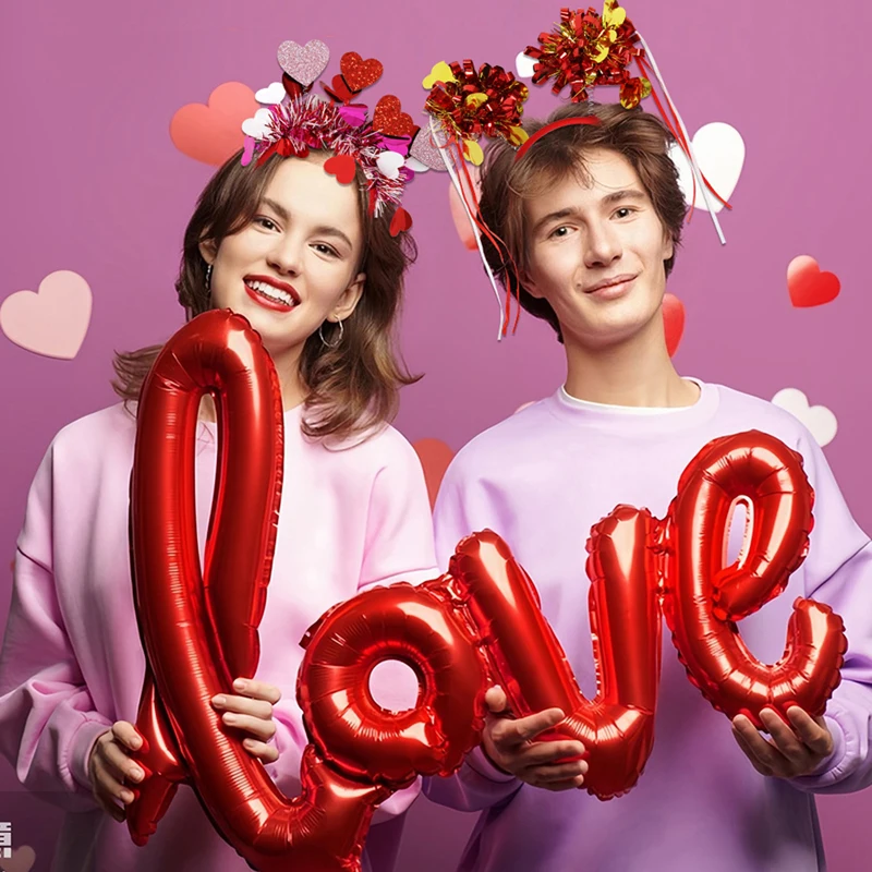 

Повязка на голову «Любовь» на День святого Валентина, блестящее сердце, стрела, жест, мишура, повязка на голову, вечерние аксессуары для волос