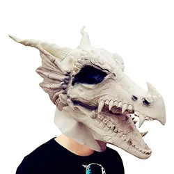 Headgear Simulation Dragon Bone Mask Headgear Dinosaur Latex Animal Mouth Movable Mask Halloween Party
