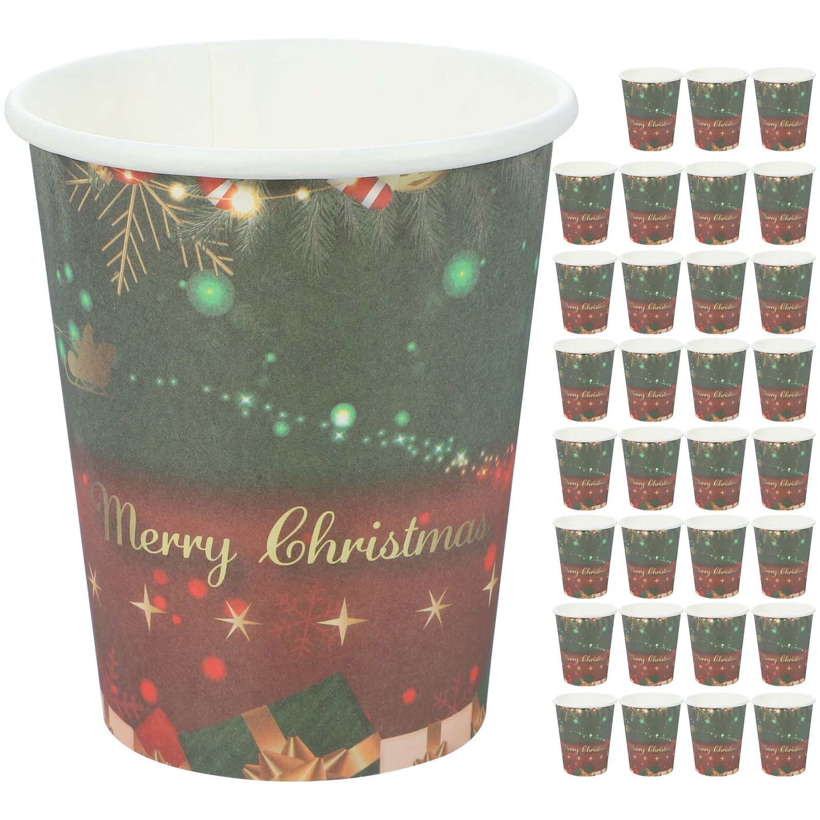 

Drinking Cups Holiday Paper Christmas Themed Party Supplies Disposable Drinkware Tableware