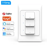 VBU Tuya Zigbee3.0 Interruptor de Pared Inteligente US Botón de Presión Interruptores Físicos Control de Voz Inalámbrico Inteligente Funciona con Google Home Alexa