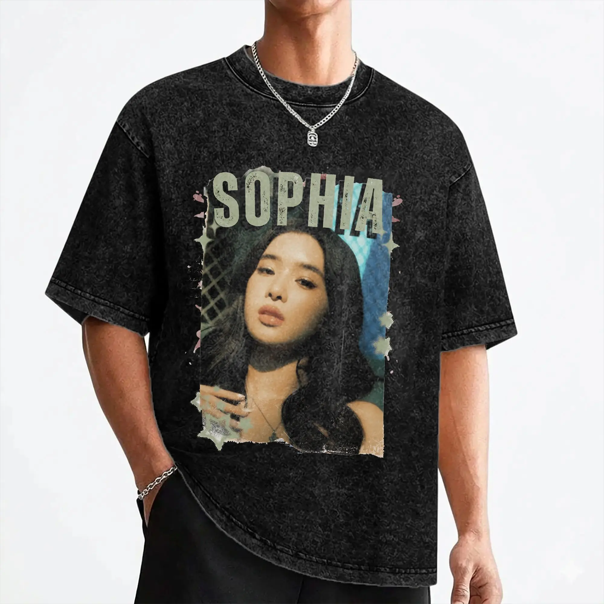 Sophia Katseyes Kpop Girl Group T Shirts Washed Short Sleeve Street T-Shirt  Novelty Men Women Streetwear Summer Tees