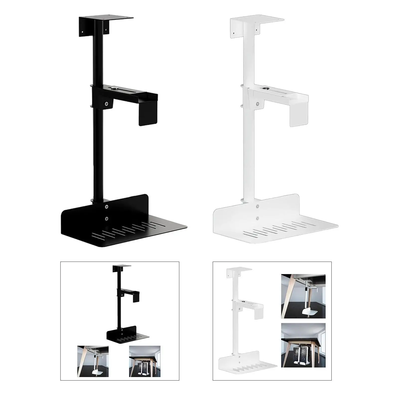 CPU Under Desk Mount Bracket Adjustable Under Counter Computer Tower Holder
