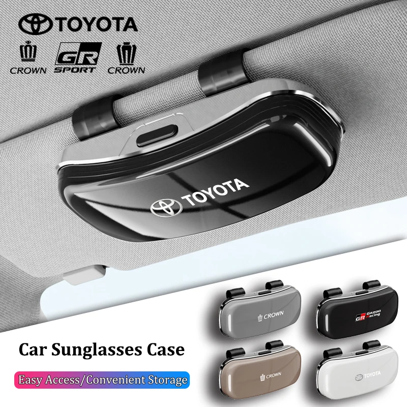 

Автомобильный солнцезащитный козырек, чехол для очков, солнцезащитные очки, подарочная коробка, аксессуары для Toyota Crown GR Corolla Camry Prado Aygo Cruiser CHR Rav4
