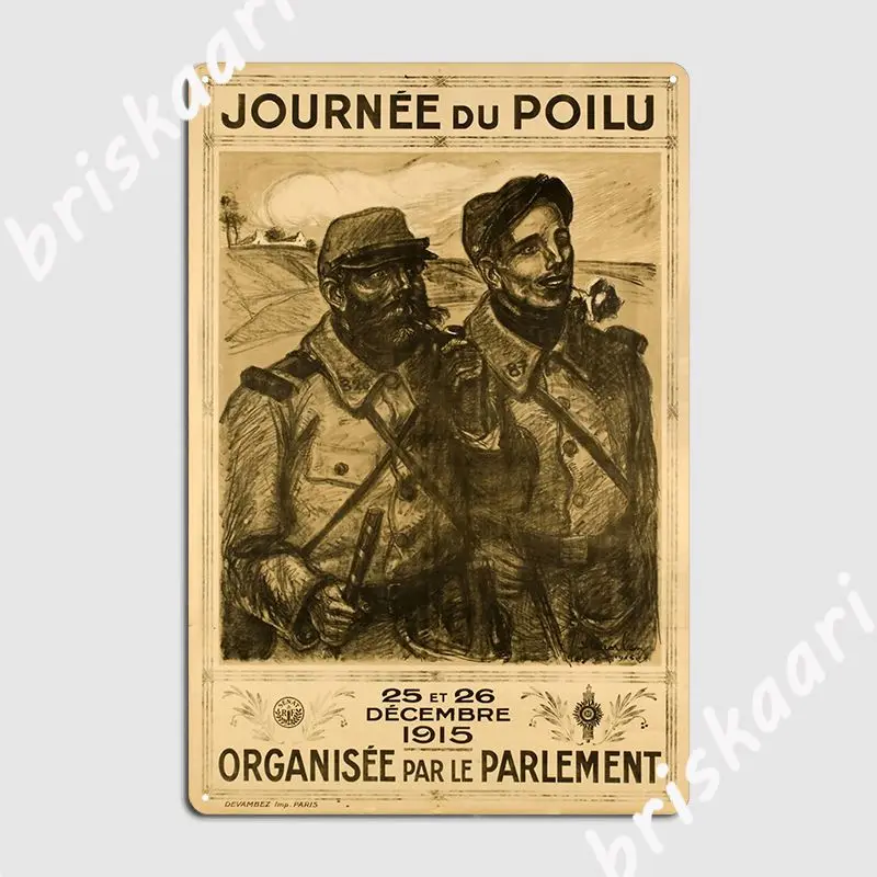 Retro Journee Du Poilu Vintage Reclame Poster Metal Plaque Club Party Plates Decoration Living Room Tin Sign Poster