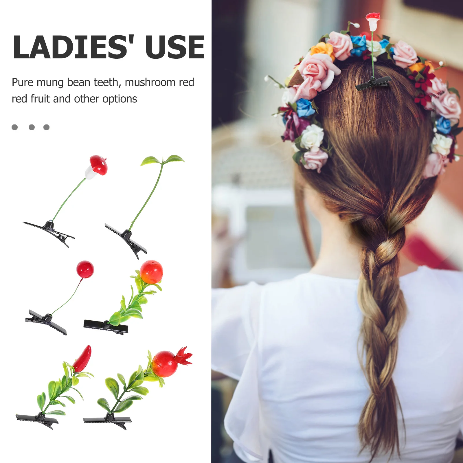 

40pcs Simulated Plant Hairpins Cute Clips For Girls Creative Hair Accessories Plant Hair Barrettes Decorative Hairpins For