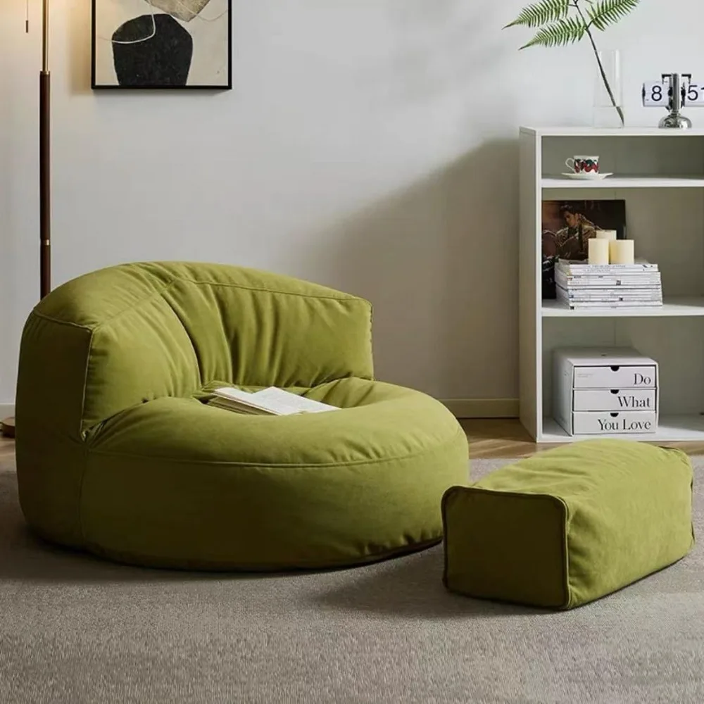 Bean Bag Chair （No Filler） Chenille Bean Bag Cover Pouf with Ottoman Beanbag Chair Lazy Armchair Couch for Floor Seating