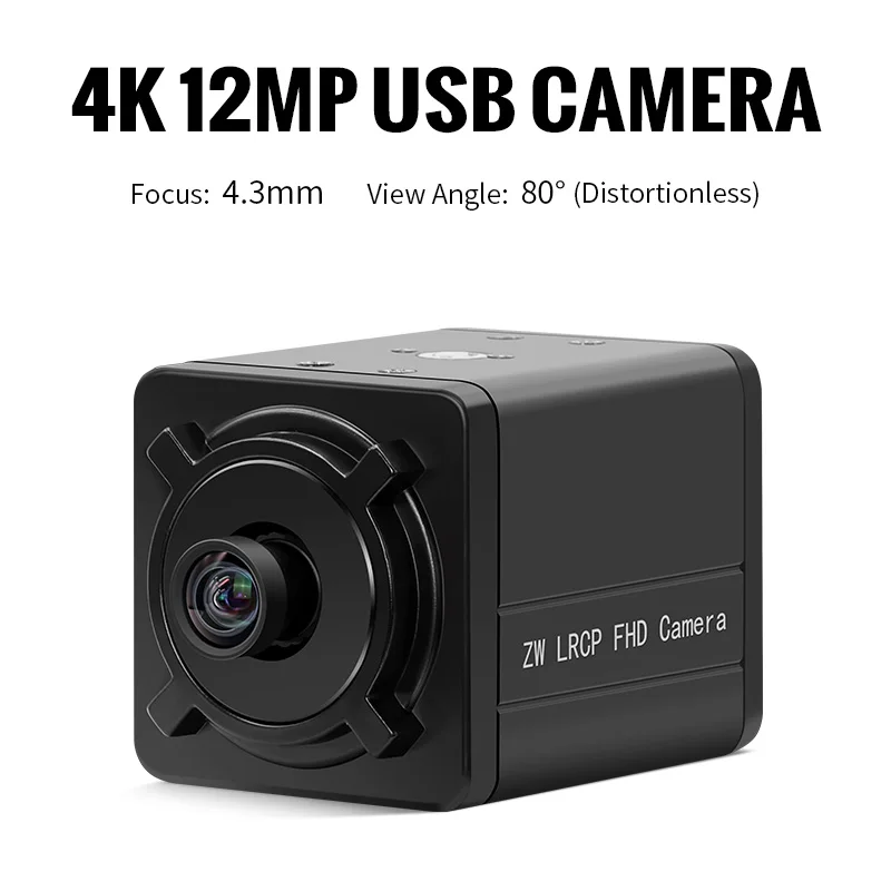 5600 12MP IMX577 4.3mm 80° Distortionless HD 4K Face Recognition Machine Vision USB Camera Windows Android Linux Raspberry Pi