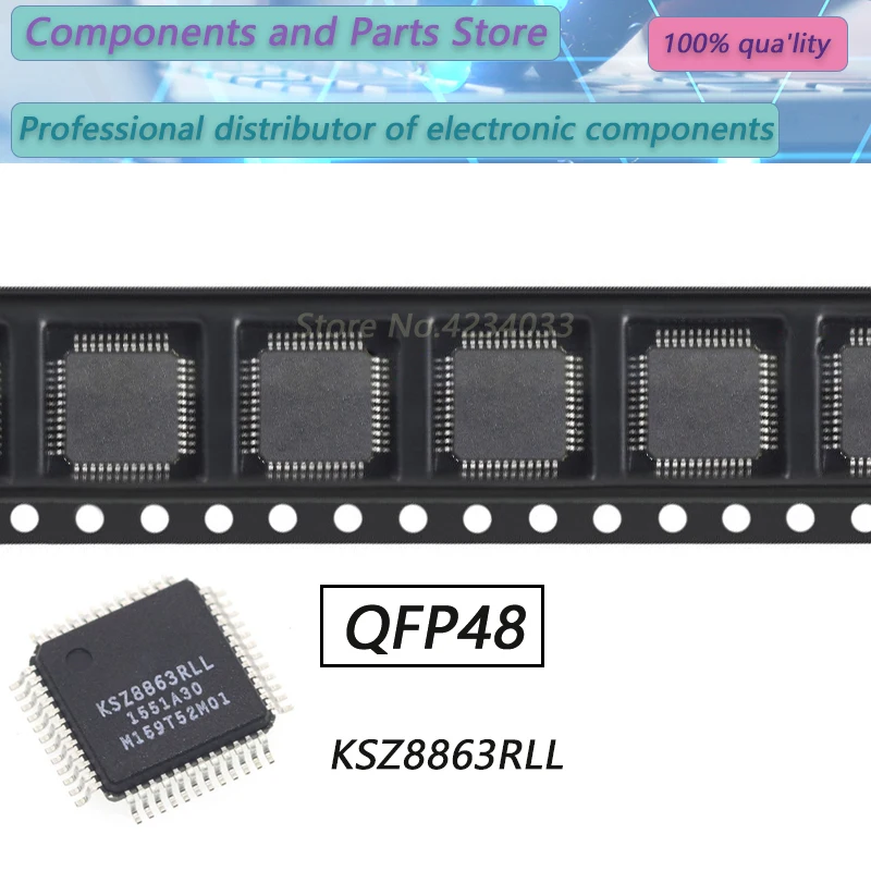 1PCS KSZ8863RLL KSZ8863 QFP48 New Original Stock